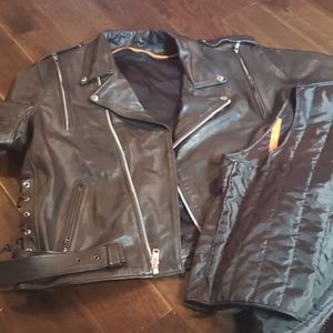 Black Real Leather Riding Jacket